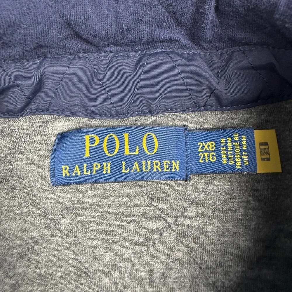 Polo Ralph Lauren Jacket Mens 2XB Navy Quilted Fleece Lined Full Zip Overshirt